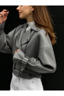 GRAY LEATHER JACKET " VIDDANA "