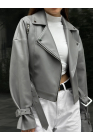 GRAY LEATHER JACKET " VIDDANA "