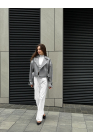 GRAY LEATHER JACKET " VIDDANA "