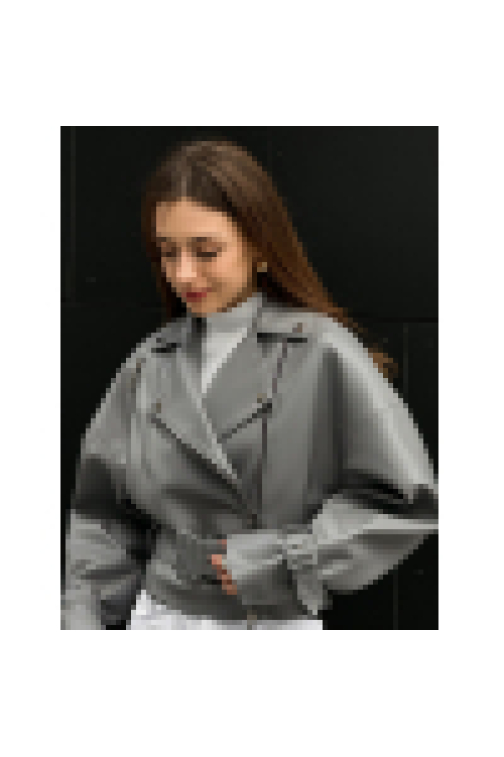GRAY LEATHER JACKET " VIDDANA "