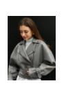 GRAY LEATHER JACKET " VIDDANA "
